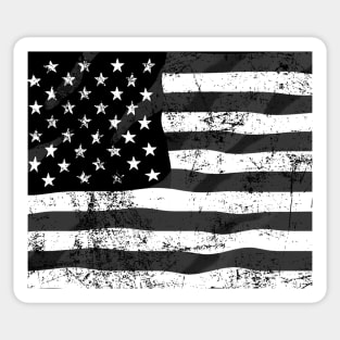 Black and white American flag Sticker